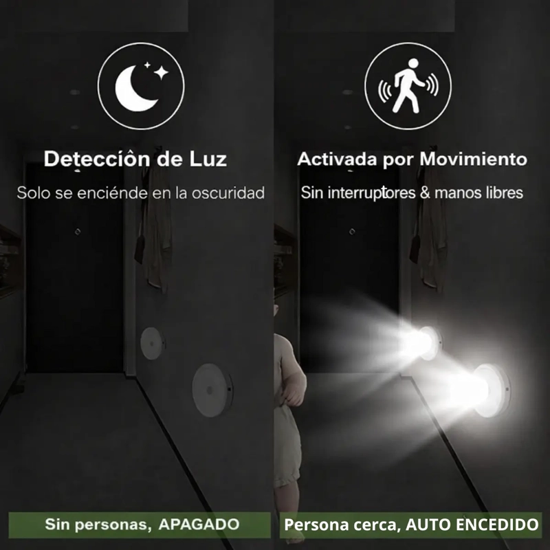 LAMPARA LED SENSOR MOVIMIENTO RECARGABLE CLOSET Y PASILLOS - 7