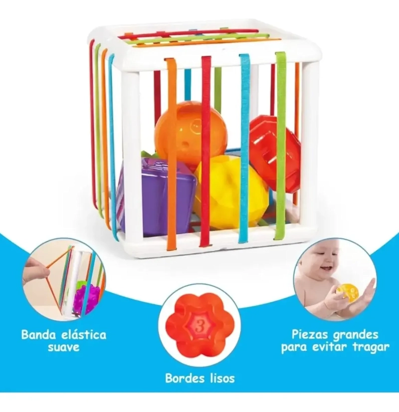 JUGUETE EDUCATIVO CUBO ACTIVIDADES 6 BLOQUES TEXTURA BEBE S - 3