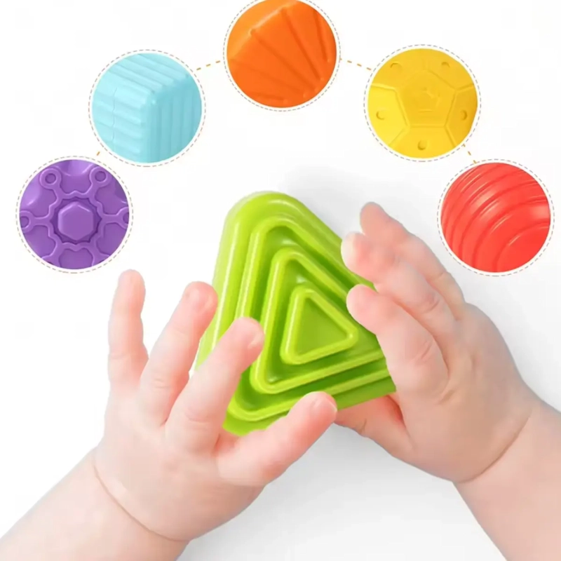 JUGUETE EDUCATIVO CUBO ACTIVIDADES 6 BLOQUES TEXTURA BEBE S - 5
