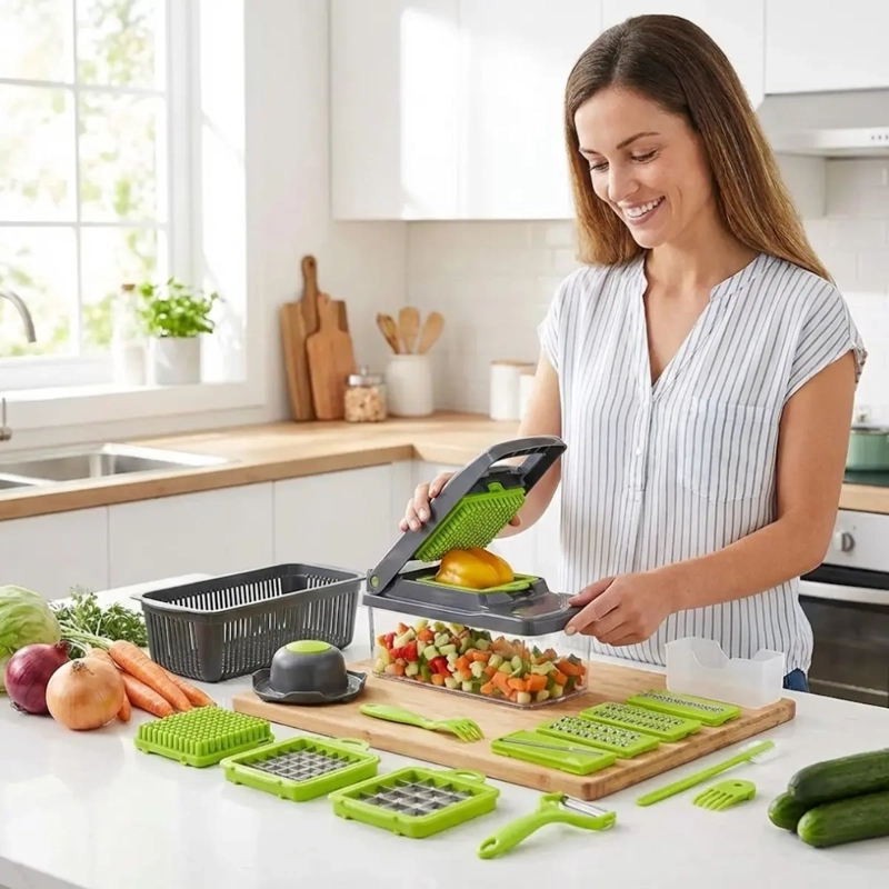 CORTADOR RALLADOR DE VERDURAS MULTIFUNCION 16 EN 1 - 8