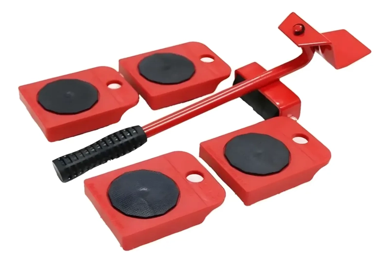 SET ELEVADOR Y MOVER MUEBLES RODILLOS 5PZAS CON RUEDAS 150KG - 5