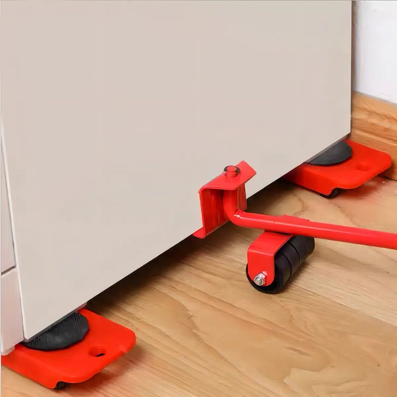SET ELEVADOR Y MOVER MUEBLES RODILLOS 5PZAS CON RUEDAS 150KG - 6