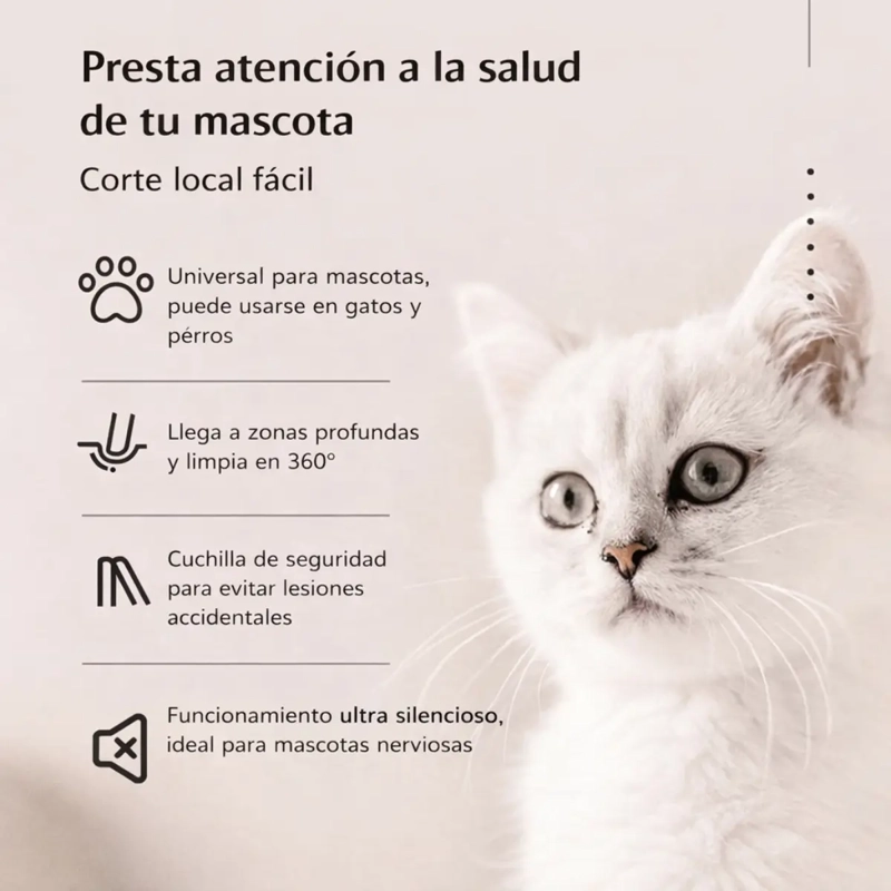 CORTADORA DE PELO PARA PERROS Y GATOS INALAMBRICA RECARGABLE - 2