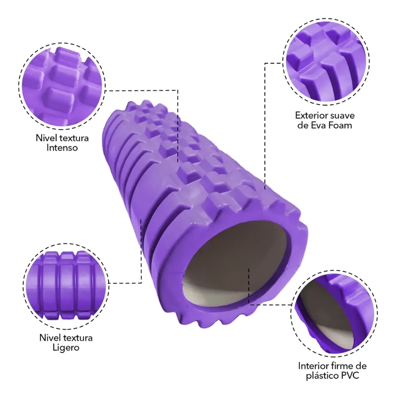 RODILLO MASAJEADOR FOAM ROLLER YOGA PILATES RECUPERACION - 2