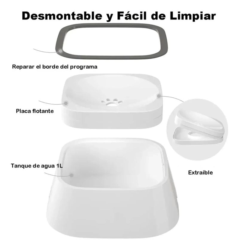 PLATO BEBEDERO ANTIDESLIZANTE PARA PERROS BOWL ANTIDERRAME - 5