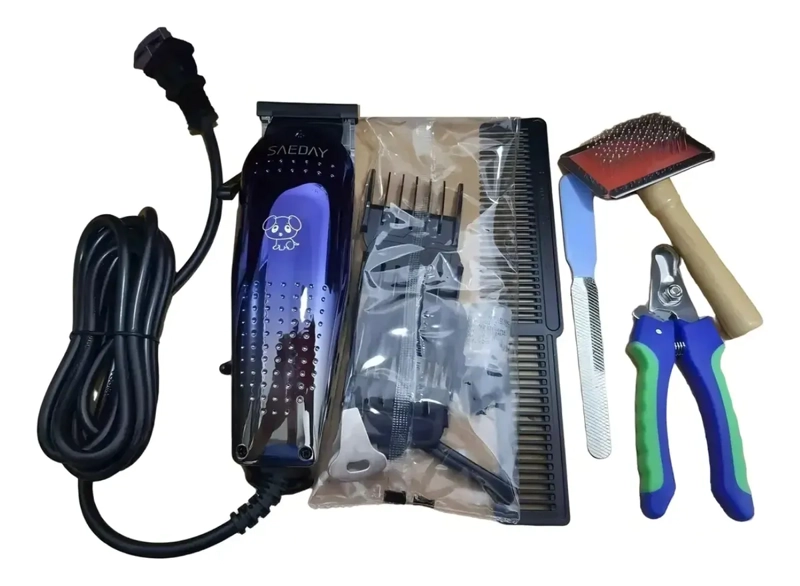 KIT PELUQUERIA CANINA SAEDAY MAQUINA CORTA PELO CON MALETIN - 5