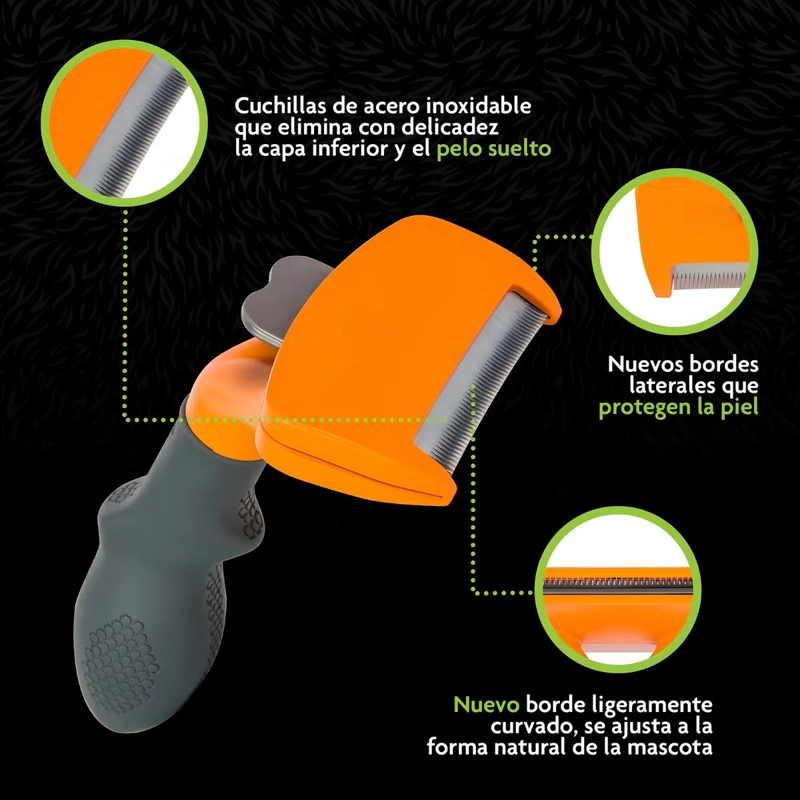 CEPILLO DESLANADOR PARA PERROS PELO LARGO TALLA M - 4