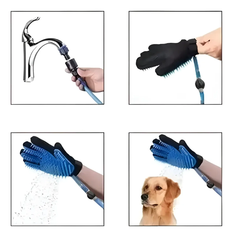 GUANTE CEPILLO QUITA PELOS MASCOTAS PARA USO SECO O MOJADO - 5