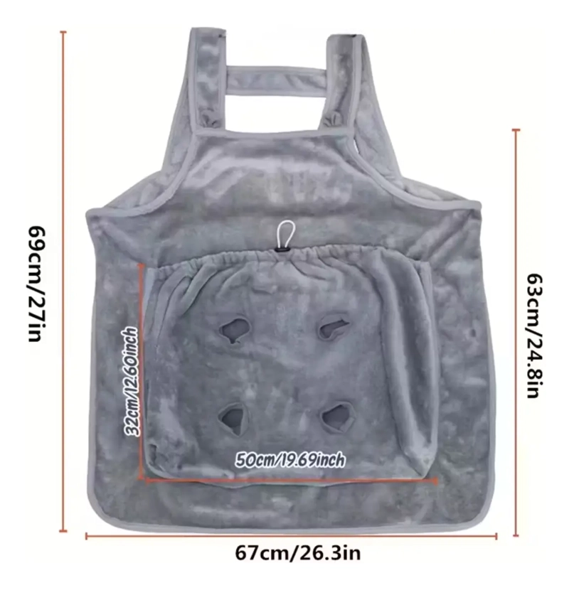 DELANTAL PORTA GATOS MOP CAT APRON SUAVE TE RMICO BOLSILLOS - 3