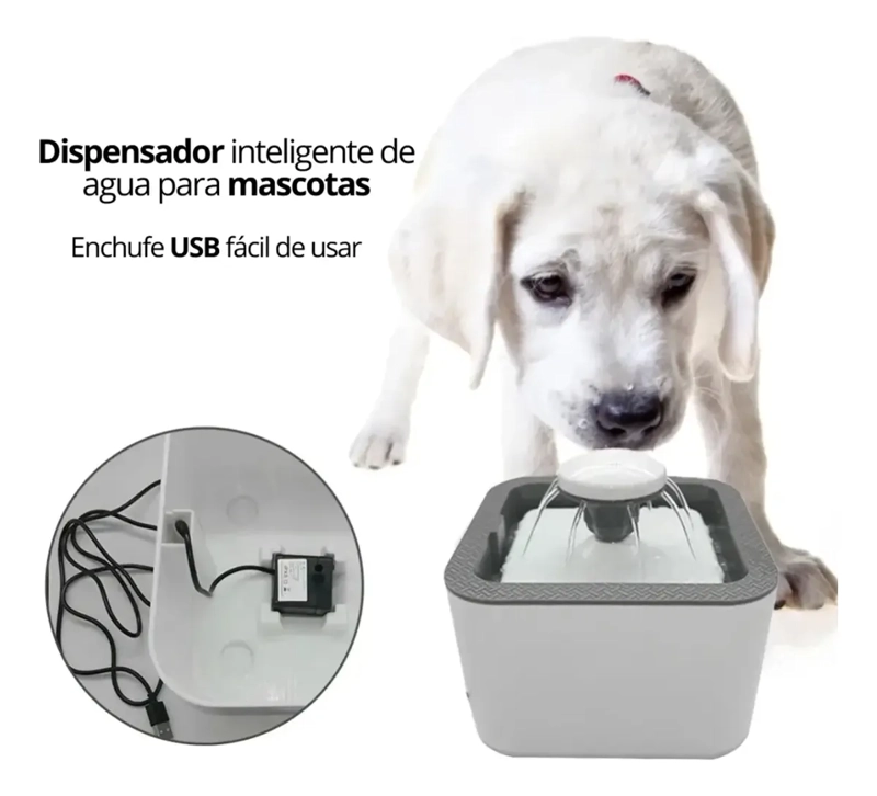 FUENTE DE AGUA MASCOTAS PERROS GATOS 2.5 LITROS AUTOMATICA - 3