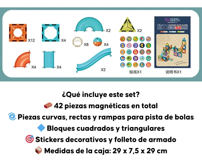SET 42 PCS BLOQUES MAGNE TICOS DE CONSTRUCCION 3+ AÑOS - 7