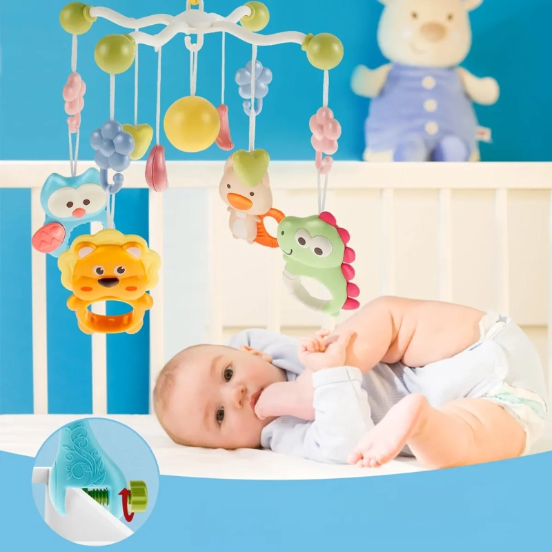 MOVIL MUSICAL AZUL CLARO PARA CUNA PROYECTOR LUCES Y SONIDOS BEBE - 10