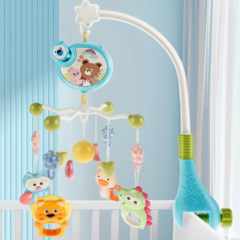 MOVIL MUSICAL AZUL CLARO PARA CUNA PROYECTOR LUCES Y SONIDOS BEBE - 5