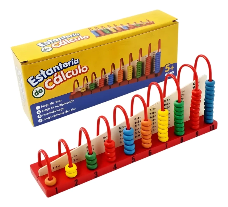 ESTANTERIA CALCULO ABACO MADERA JUGUETE EDUCATIVO MATEMATICA - 1
