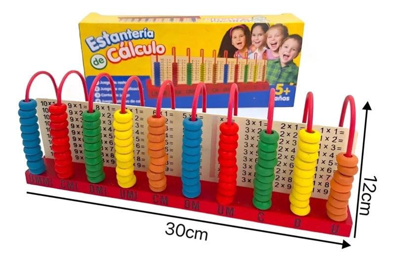 ESTANTERIA CALCULO ABACO MADERA JUGUETE EDUCATIVO MATEMATICA - 2