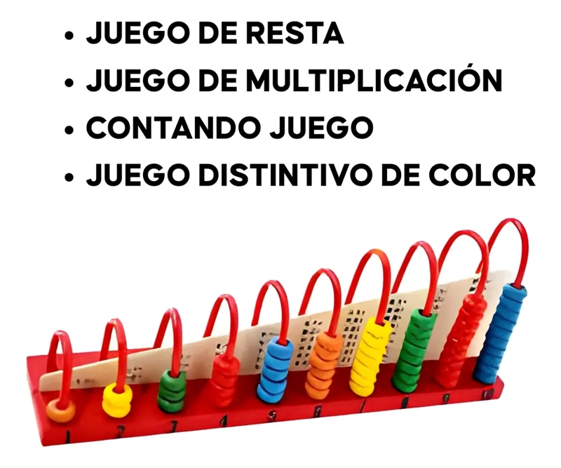 ESTANTERIA CALCULO ABACO MADERA JUGUETE EDUCATIVO MATEMATICA - 3