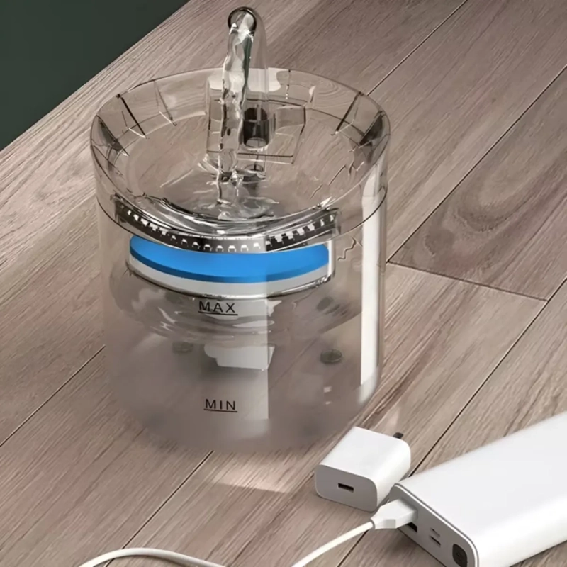 FUENTE DE AGUA TRANSPARENTE AUTOMATICA PARA PERROS Y GATOS - 5