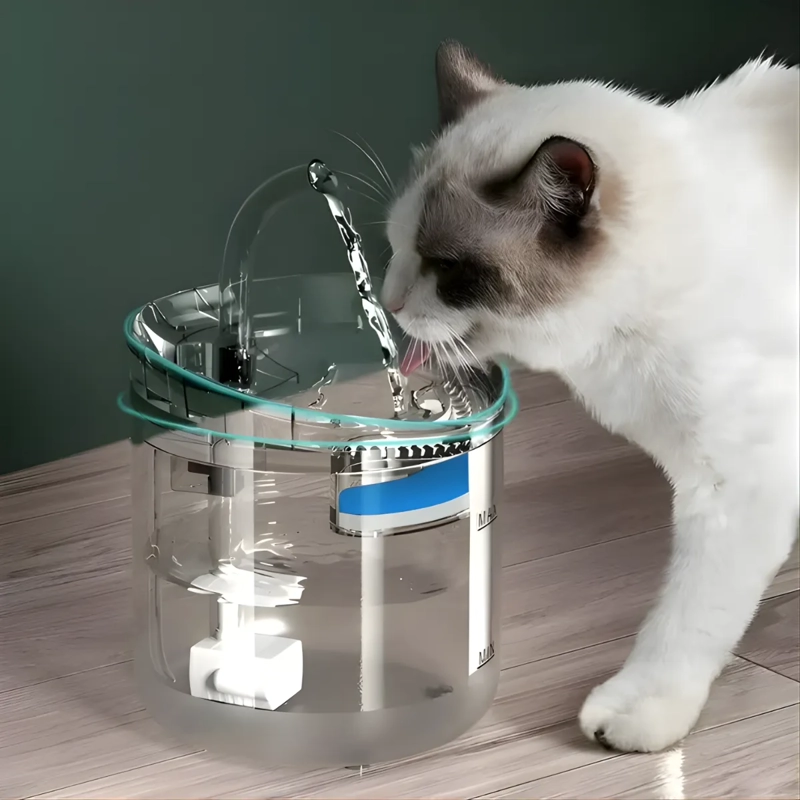 FUENTE DE AGUA TRANSPARENTE AUTOMATICA PARA PERROS Y GATOS - 9