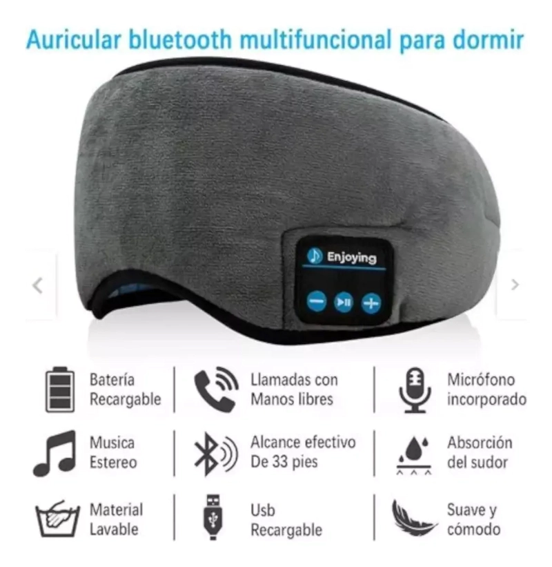 ANTIFAZ PARA DORMIR CON AUDIFONOS BLUETOOTH RELAJANTE - 6