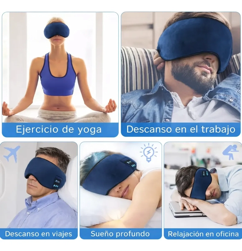 ANTIFAZ PARA DORMIR CON AUDIFONOS BLUETOOTH RELAJANTE - 7