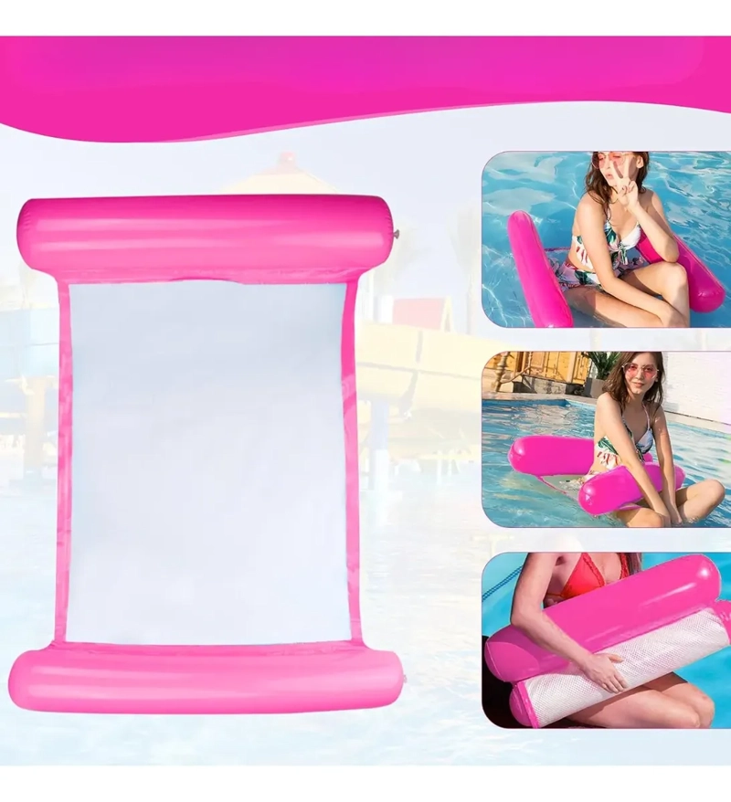 HAMACA INFLABLE DE RED PARA PISCINA SILLON FLOTANTE MULTIUSO - 12