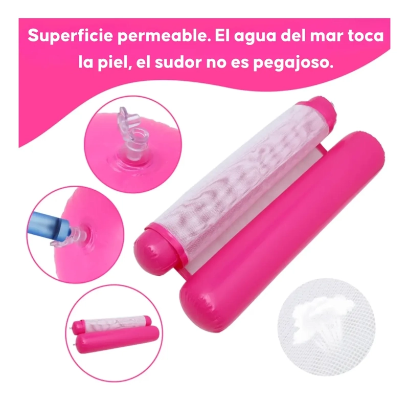 HAMACA INFLABLE DE RED PARA PISCINA SILLON FLOTANTE MULTIUSO - 7