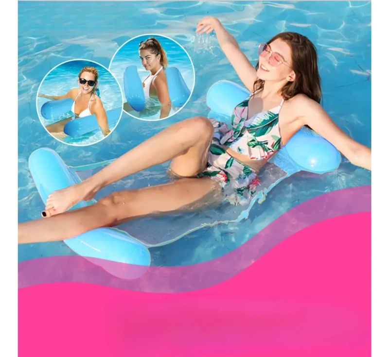 HAMACA INFLABLE DE RED PARA PISCINA SILLON FLOTANTE MULTIUSO - 7
