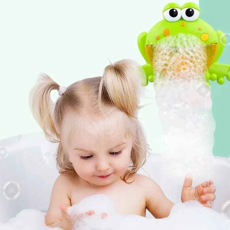 MAQUINA DE BURBUJAS PARA BAÑO RANA CON MUSICA DIDACTICO - 3