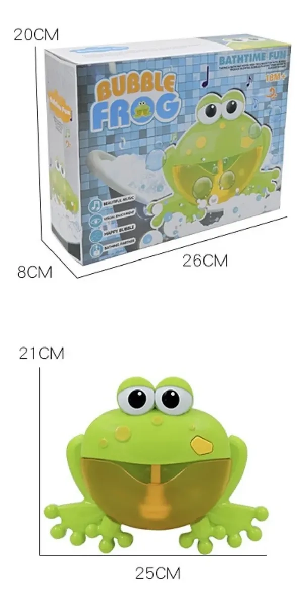 MAQUINA DE BURBUJAS PARA BAÑO RANA CON MUSICA DIDACTICO - 4