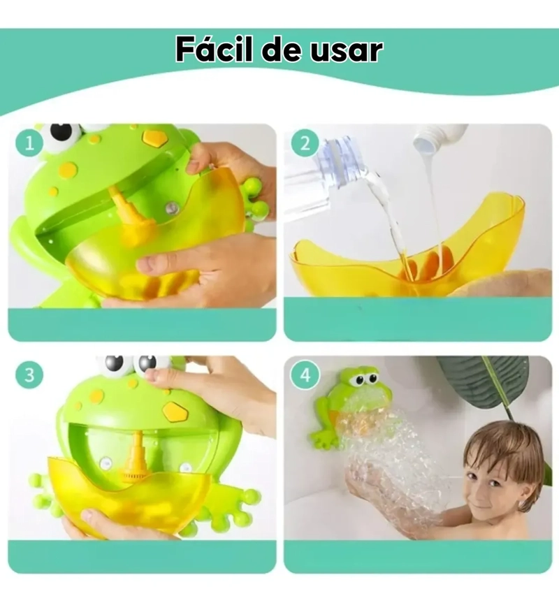 MAQUINA DE BURBUJAS PARA BAÑO RANA CON MUSICA DIDACTICO - 5