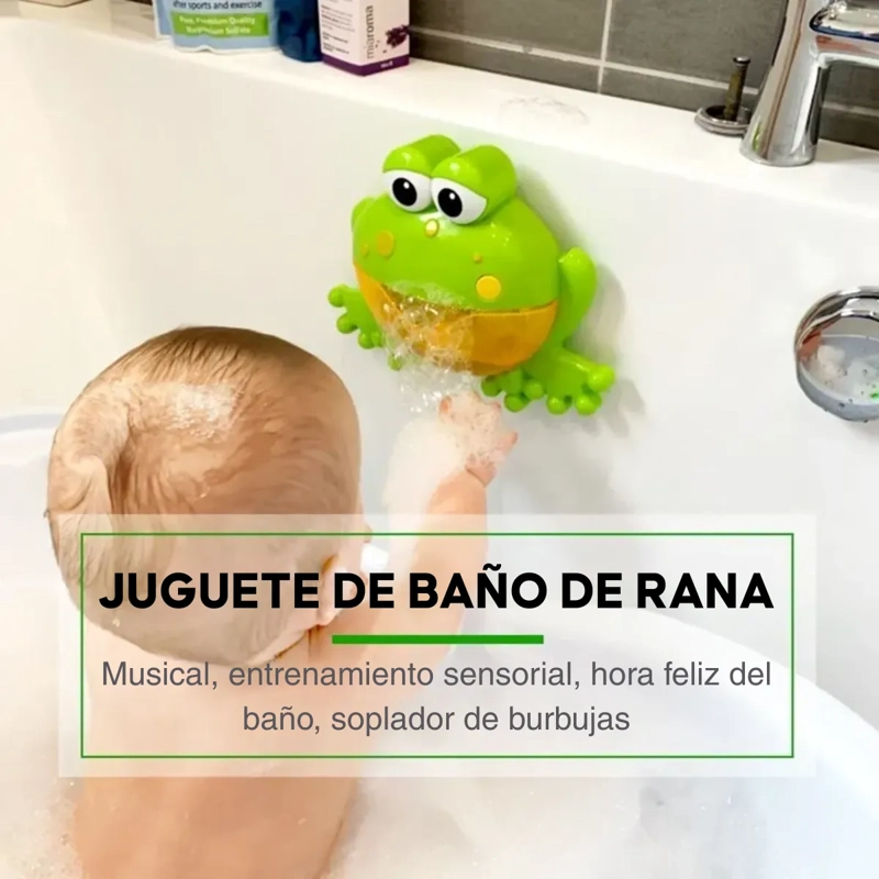 MAQUINA DE BURBUJAS PARA BAÑO RANA CON MUSICA DIDACTICO - 6
