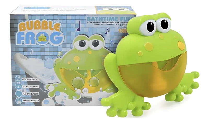 MAQUINA DE BURBUJAS PARA BAÑO RANA CON MUSICA DIDACTICO - 8