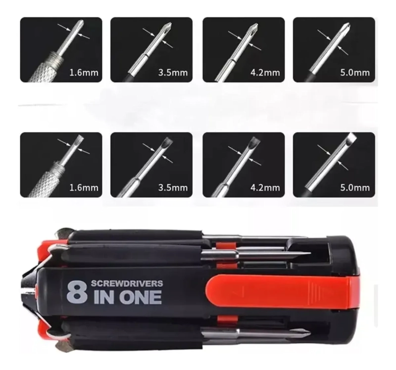 DESTORNILLADOR 8 EN 1 CON LINTERNA LED EMERGENCIA MULTIUSO - 5
