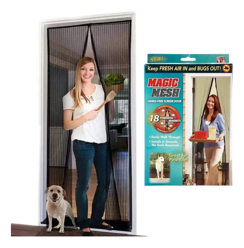 MALLA MOSQUITERA MAGNE TICA PARA PUERTAS 100X210CM MAGIC MESH - 1