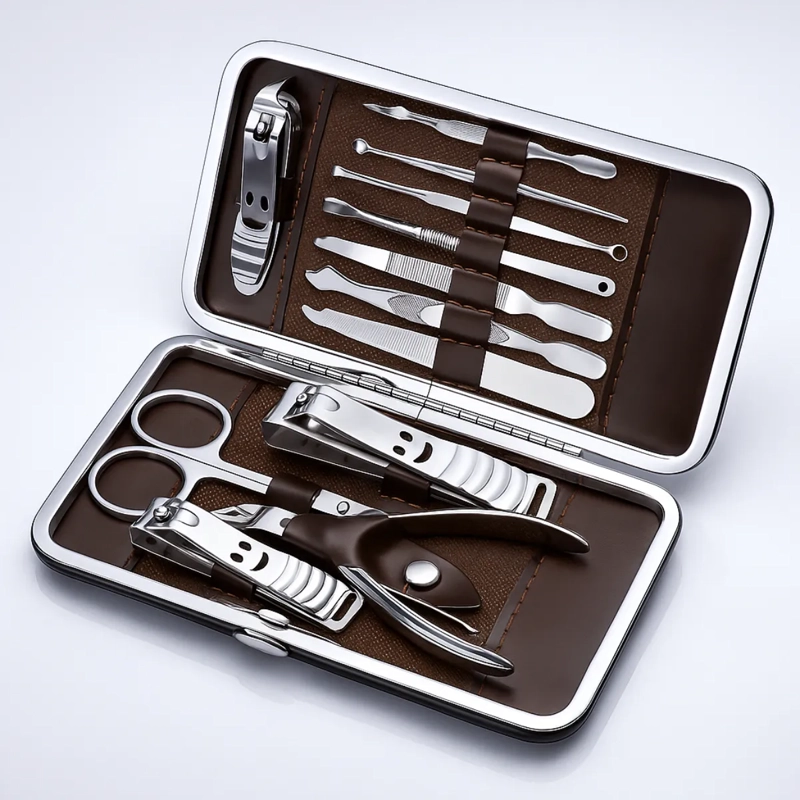 SET DE MANICURE PEDICURE PROFESIONAL 12 PIEZAS CON ESTUCHE - 2