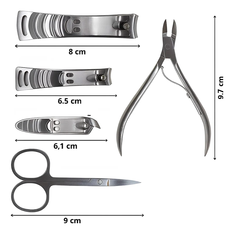 SET DE MANICURE PEDICURE PROFESIONAL 12 PIEZAS CON ESTUCHE - 4