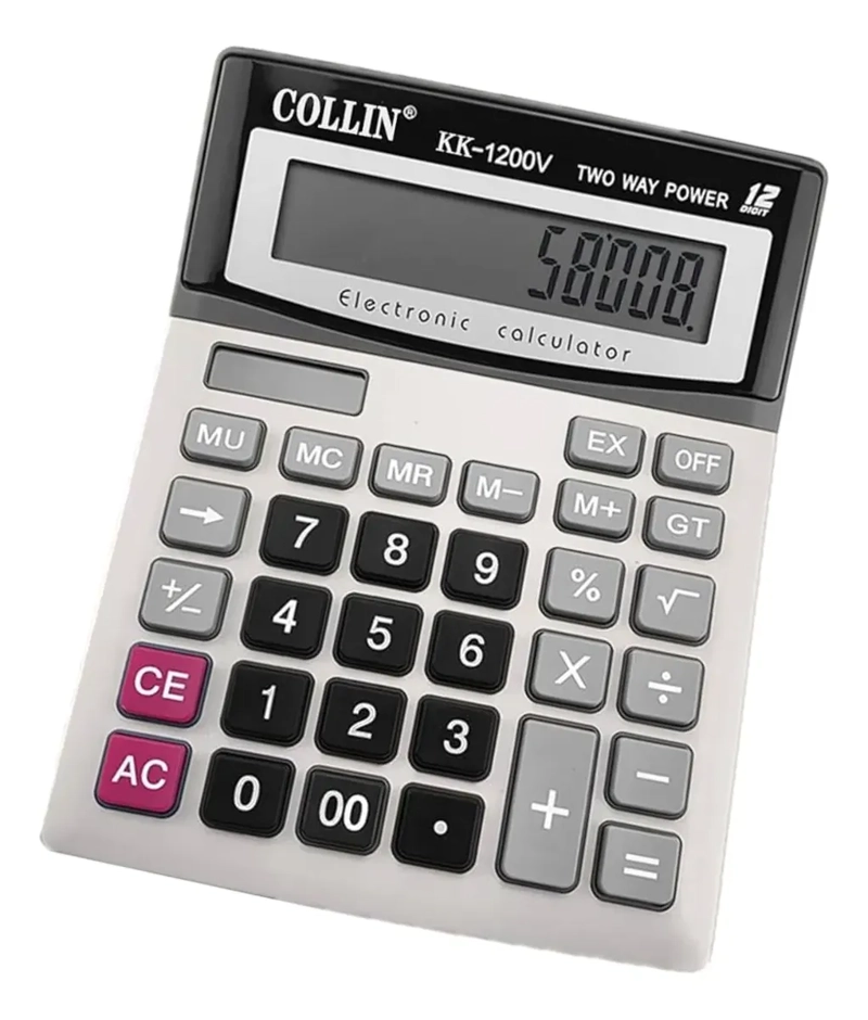 CALCULADORA DE ESCRITORIO 12 DIGITOS PANTALLA GRANDE KK-1200 - 1