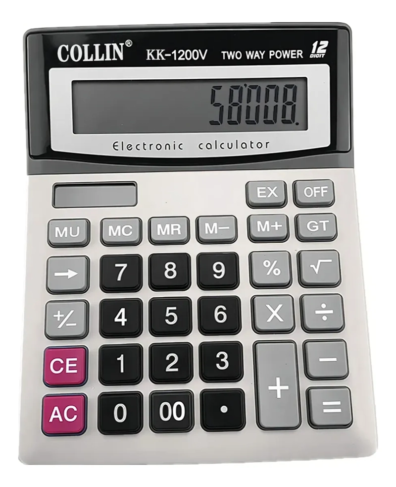 CALCULADORA DE ESCRITORIO 12 DIGITOS PANTALLA GRANDE KK-1200 - 3