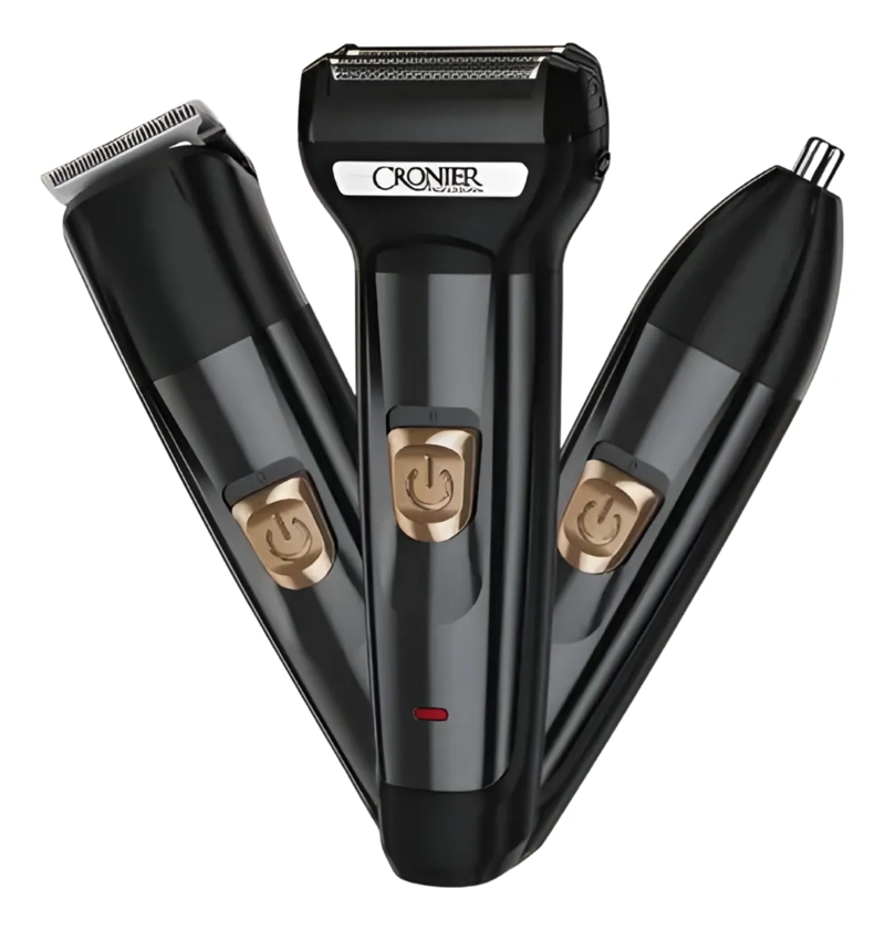 MAQUINA AFEITAR HOMBRE 3EN1 CORTAPELO BARBA NARIZ RECARGABLE - 1
