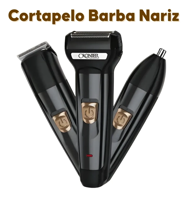 MAQUINA AFEITAR HOMBRE 3EN1 CORTAPELO BARBA NARIZ RECARGABLE - 4