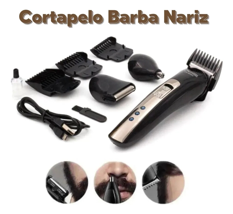MAQUINA AFEITAR HOMBRE CORTAPELO BARBA NARIZ 3EN1 RECARGABLE - 6