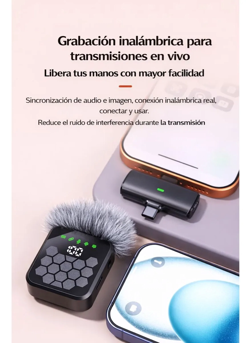 SET MICROFONO SOLAPA INALAMBRICO 4 EN 1 TIPO C ANULACION RUIDO - 5