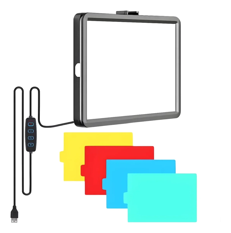 PANEL LUZ LED FOTOGRAFIA VIDEO RECARGABLE + FILTROS COLORES - 1