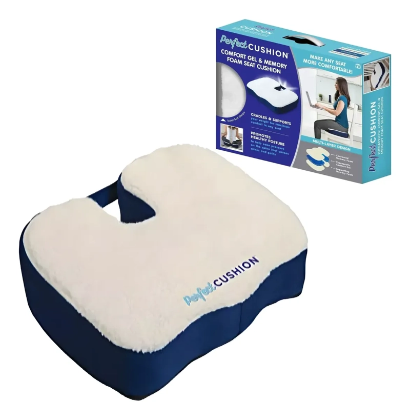 COJIN GEL ESPUMA VISCOELASTICA SOPORTE LUMBAR ERGONOMICO - 1