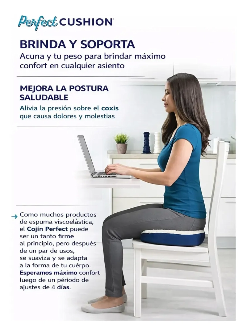 COJIN GEL ESPUMA VISCOELASTICA SOPORTE LUMBAR ERGONOMICO - 2
