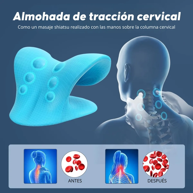 ALMOHADA TRACCION CERVICAL CORRECTOR MASAJE CUELLO HOMBROS - 2