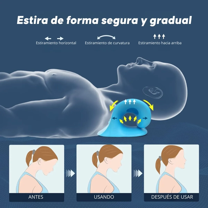 ALMOHADA TRACCION CERVICAL CORRECTOR MASAJE CUELLO HOMBROS - 3