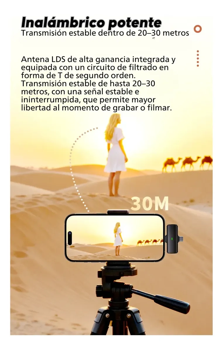 PACK 4 MICROFONOS LAVALLIER INALAMBRICO T90 VLOGS USBC - 4