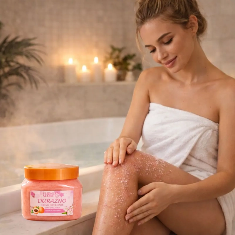 EXFOLIANTE AZUCAR Y SAL ORGANICO DURAZNO 500ML FLOWER SECRET - 3