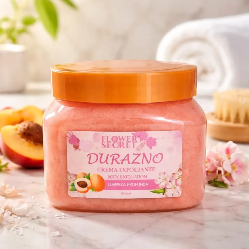 EXFOLIANTE AZUCAR Y SAL ORGANICO DURAZNO 500ML FLOWER SECRET - 5